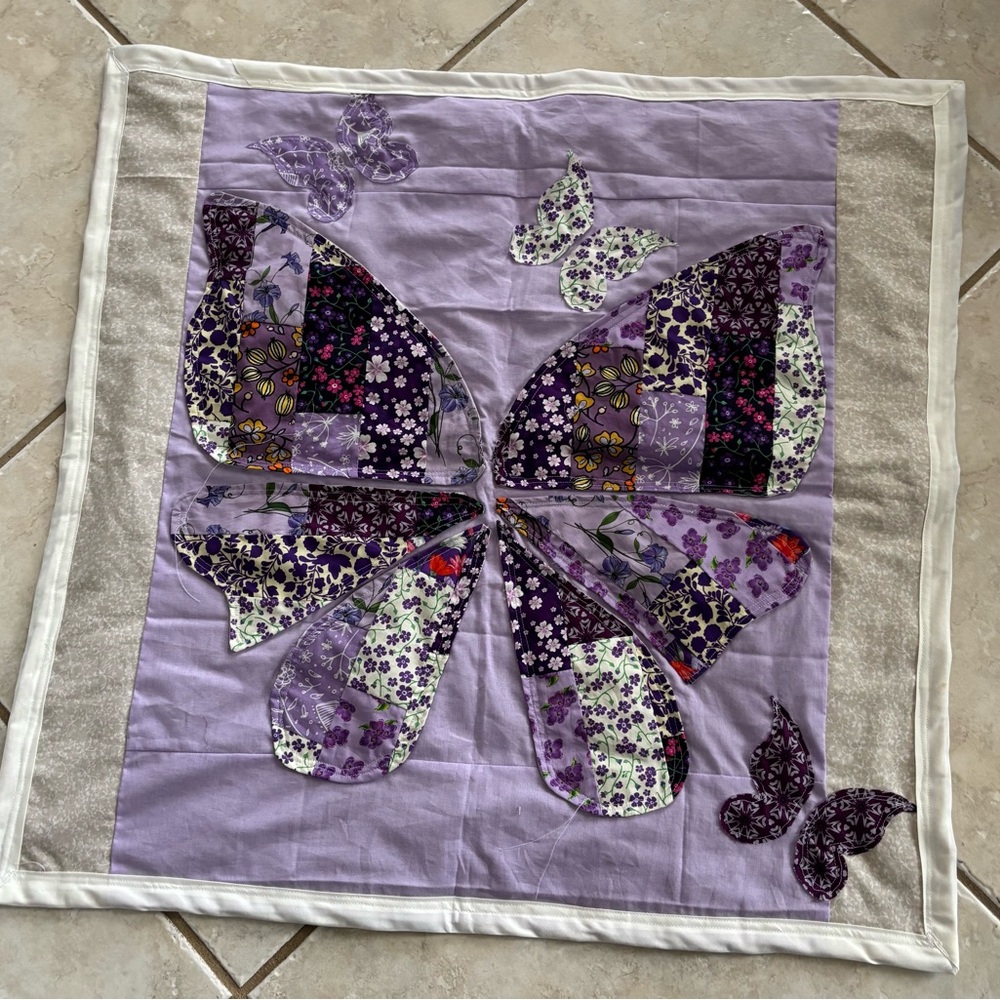 Homemade/handmade baby drag-around blankie/quilt. Approximately 30 x 30